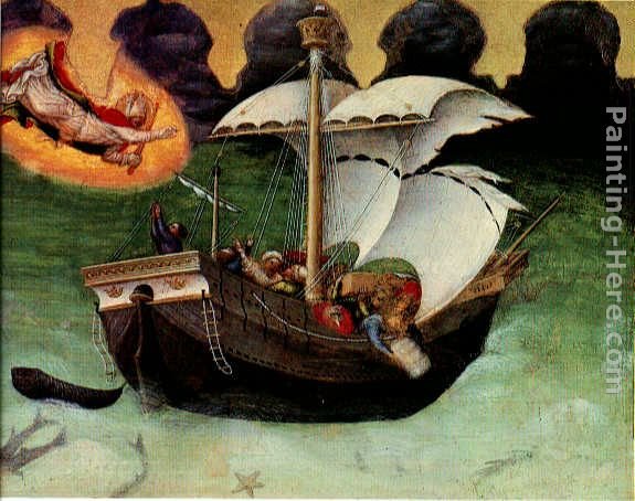 Gentile da Fabriano Quaratesi Altarpiece St. Nicholas saves a storm-tossed ship